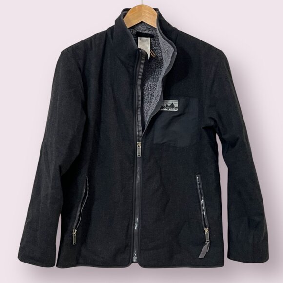 Patagonia Men's Jacket Full Zip Mesclum Retro-X Black Jacket Size XS Wool Blend